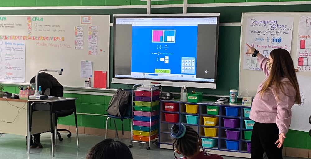 Syracuse Academy of Science and Citizenship fourth grade students use their creative thinking skills to find the solution to their math problem using fractions. Syracuse Academy of Science and Citizenship fourth grade students use their creative thinking skills to find the solution to their math problem using fractions.