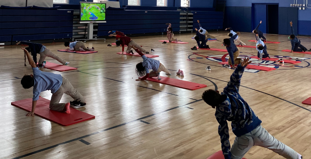 Syracuse Academy of Science and Citizenship elementary school Atoms started a new Gym Class unit, Yoga, where the students will practice their flexibility, coordination and connecting their minds and bodies. Syracuse Academy of Science and Citizenship elementary school Atoms started a new Gym Class unit, Yoga, where the students will practice their flexibility, coordination and connecting their minds and bodies.