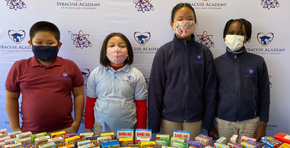 Syracuse Academy of Science and Citizenship elementary collected 4,532 Band-Aids that will benefit the children and families at Upstate Golisano Children’s Hospital. Syracuse Academy of Science and Citizenship elementary collected 4,532 Band-Aids that will benefit the children and families at Upstate Golisano Children’s Hospital.